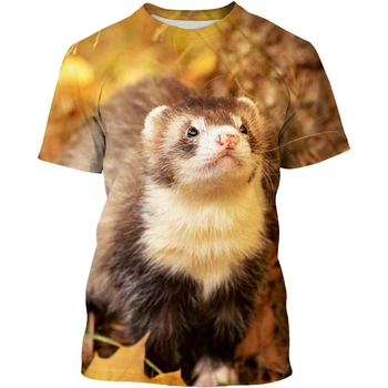 Yaz Yeni 3D baskılı tişört Hayvan Güzel Gelincik erkek ve kadın tişört Baskı günlük t-shirt O-Boyun Kısa Kollu