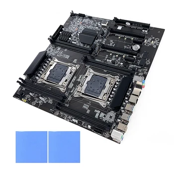 X99 Çift Soketli Madencilik Anakart 2X Termal Pedler LGA2011-3 Çift CPU DDR4 RAM Yuvaları 8XSATA2. 0 Masaüstü Anakart