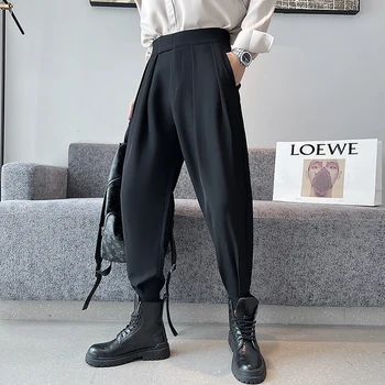 2023 Kış erkek moda Trendi Takım Elbise Pantolon Tayt rahat pantolon Slim Fit Bırakılan Siyah / Beyaz Renk Batı Pantolon Büyük Boy S-5XL