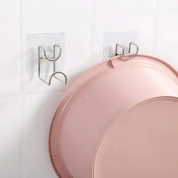 Paslanmaz çelik lavabo Kanca Mutfak Banyo Hiçbir İz Güçlü Macun Tutucu Çok Fonksiyonlu Punch-ücretsiz Demir Depolama Rafı