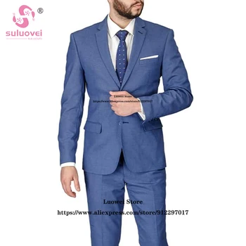 Klasik Slim Fit Takım Elbise Erkekler İçin Özel Yapılmış 2 Parça Ceket pantolon seti Resmi Damat Düğün Balo Smokin Trajes Elegante Para Hombre