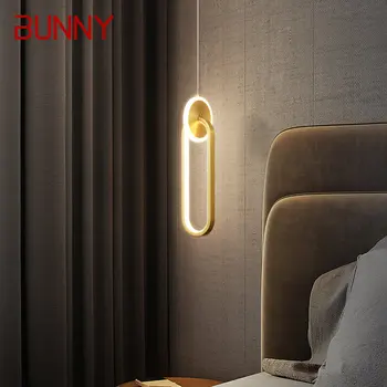TAVŞAN çağdaş LED 3 renk pirinç kolye lamba yaratıcı dekoratif asılı ışık ev yatak odası için