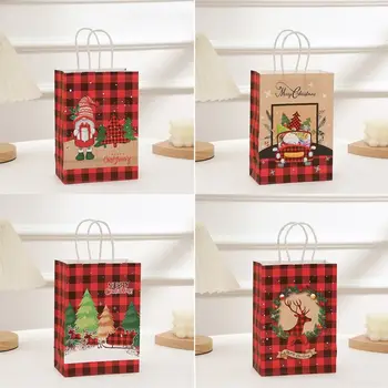 Şeker Kağıt hediye keseleri Zarif Noel Baba İnek Derisi Kağıt Çanta hediye çantası Çerez Noel Ambalaj Poşetleri Parti Malzemeleri