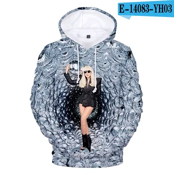 Hip Hop Popüler Rahat Lady Gaga 3D baskı Hoodies Tişörtü Erkek / Kadın Kazak Yetişkin / Çocuk Casual Kazaklar