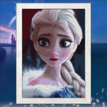 Disney Karikatür DİY 5D Elmas Boyama Prenses Elsa Mozaik Elmas Nakış Dondurulmuş Çapraz Dikiş Kitleri El Yapımı ev dekoru Hediye