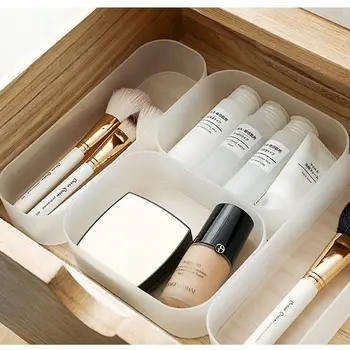 Makyaj kutusu Masaüstü Saklama kapaklı kutu kozmetik çekmece Organizatör Ev Makyaj Takı saklama kutusu Çeşitli Eşyalar Konteyner