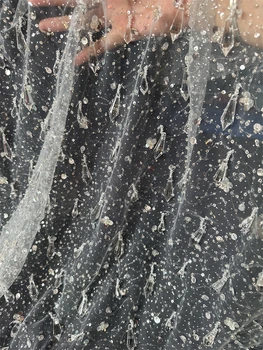 Yüksek Kaliteli Afrika taşlar Dantel Kumaş S - 1306923 sequins Nakış Nigreian Dantel Kumaş Kadın düğün elbisesi
