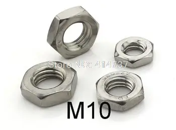 M10 Altıgen İnce Somun 100 adet / grup DIN439 Paslanmaz Çelik 304