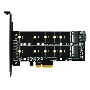 M. 2 Nvme SSD ngff'ye PCIE X4 Adaptör Kartı M Anahtar - B Çift Arabirim Genişletme Kartı Destekler 20110 SSD