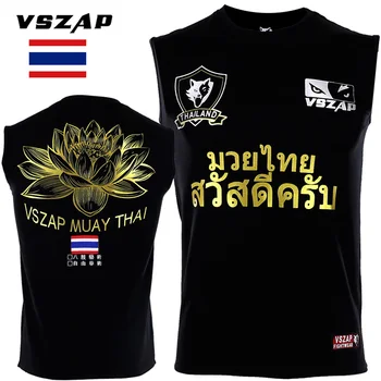 VSZAP kurt Boks MMA T Shirt Spor Tee Gömlek Çok kullanımlı Mücadele Dövüş sanatları Spor Eğitimi Muay Thai T Gömlek Erkekler Homme