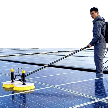X4 Elektrikli Fotovoltaik Robot güneş panelı Temizleme Araçları En İyi GÜNEŞ PANELI Temizleme Fırçası Teleskopik Su Besleme Direği
