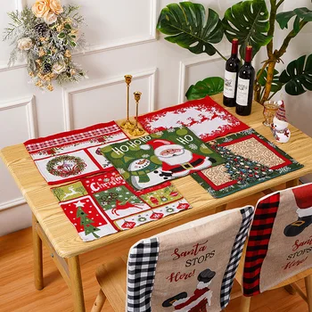 Noel Malzemeleri Karikatür Noel Baba Placemats Noel Süsler Masa Yalıtımlı Mat Noel Ağacı Giyinmek masa süsü