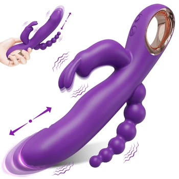 Tavşan Sokmak kadın için vibratör 3 in 1 G Noktası Klitoris Stimülatörü vajina masaj aleti Kadın Masturbator Arka Bahçesinde Anal Seks Oyuncak