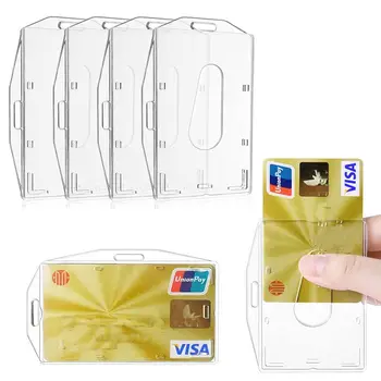 Sert Akrilik Plastik İş kart tutucu s Şeffaf Çok kullanımlı İş kart tutucu Otobüs Kartı Kapak Kılıf Öğrenci Malzemeleri