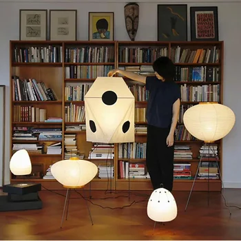 Minimalist Wabi-sabi Akari Noguchi Genç Zemin Lambası LED Modern Asılı aydınlatma armatürü Oturma Odası Kanepe Masa Yatak Odası Mutfak Çalışma