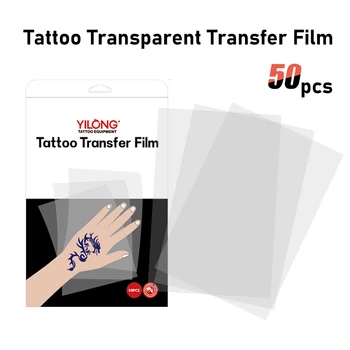 50 adet Şablon Kağıt Dövme Termal Şeffaf Dövme Transfer Filmi Açıktır ve Kolayca Silinmez Transfer Makinesi Aksesuarı