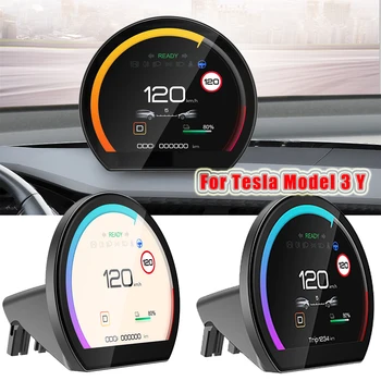 Yeni Çok Fonksiyonlu Araç İçi lcd monitör Kilometre Hız Kapı Açık Informatiom Mini HUD Dashboard Tesla Modeli 3 Y Ekran
