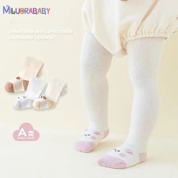 2024 Yeni Bahar Çocuk Erkek Kız Çorap Külotlu Bebek Sevimli Karikatür Tayt Kızlar dar pantolon 0-6Y Pamuk Çorap