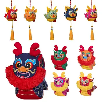 2024 Çin Yeni Yılı Çiçek Kumaş Zodyak Ejderha Ev Dekor doldurulmuş oyuncak Yaratıcı Çin Tarzı Özel tatil Hediye Çocuklar İçin