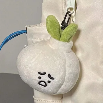 Kore Xiaozhong El Yapımı Çiftlik Serisi Yağ Yeşil Soğan Sarımsak Kayısı Abalone Mantar Peluş Bebek Çanta Kolye Anahtarlık
