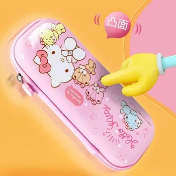 Sanrio Kawaii Hello Kitty Benim Melodi Pembe Renk Eva Büyük Kapasiteli Kalem Kutusu Okul Kalem Çantası Kılıfı Kalem Kutusu Malzemeleri Istasyonu