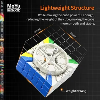 Moyu Aoshi WRM 6X6X6 Manyetik Sihirli Hız Küp Stickerless Profesyonel stres oyuncakları Aoshi 6x6 Cubo Magico Bulmaca
